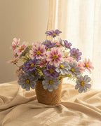24 Blooms Cosmos Flower Arrangement with Basket