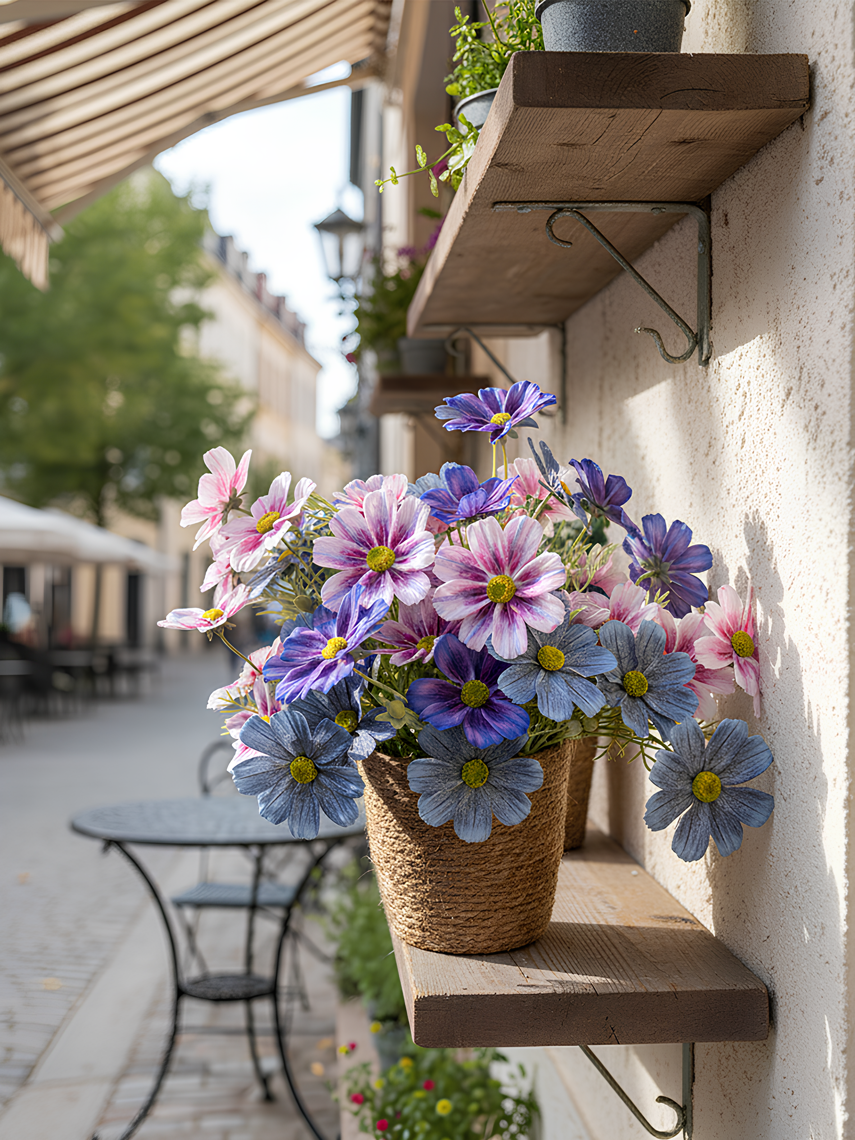 24 Blooms Cosmos Flower Arrangement with Basket
