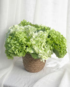 6 Stems Artificial Hydrangea Bouquet with Basket