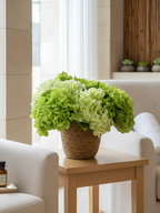 6 Stems Artificial Hydrangea Bouquet with Basket