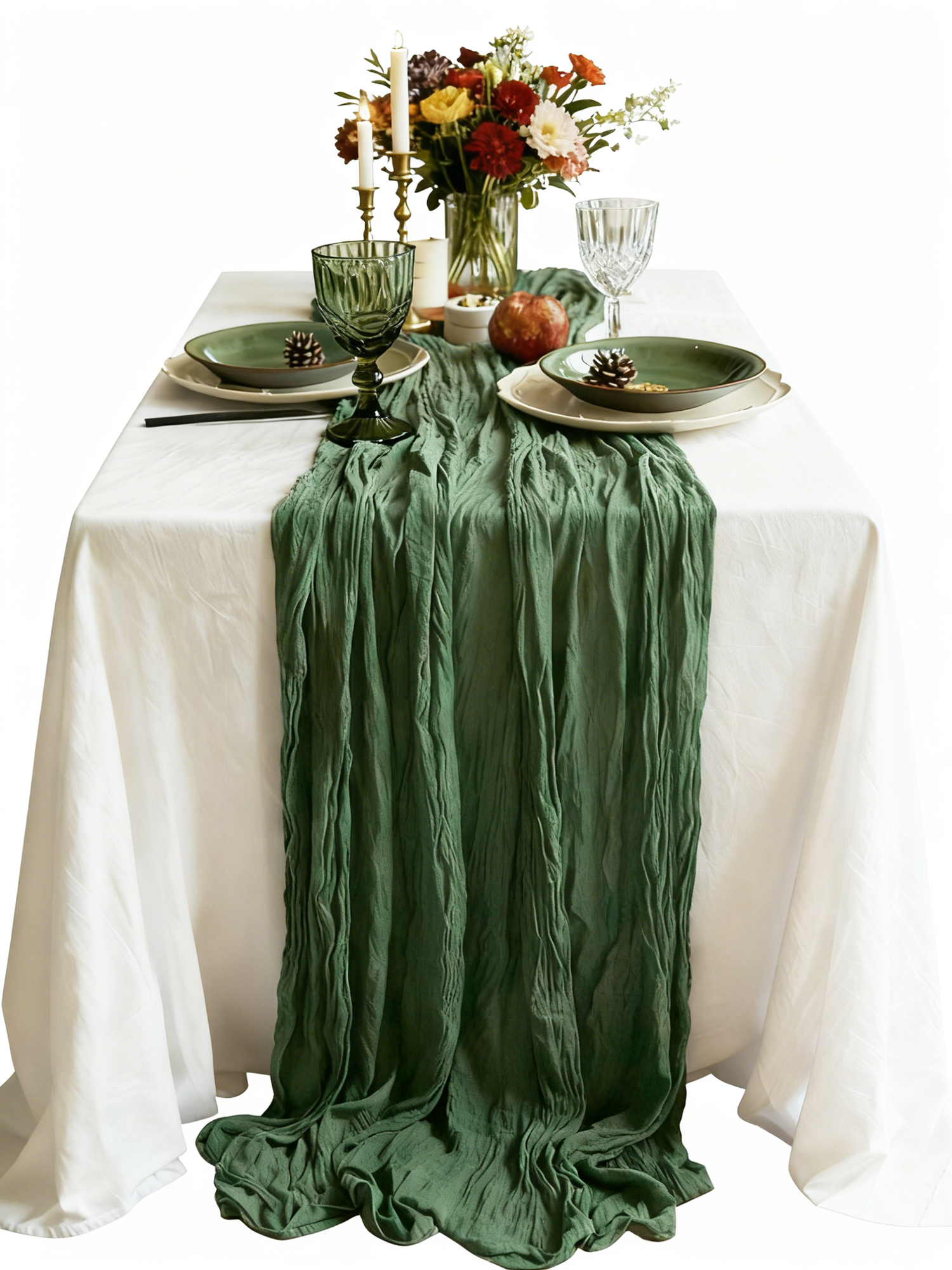 Crinkle Chiffon Table Runner - Wedding & Party Decor