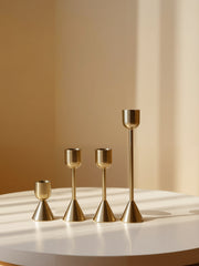 Luxurious Gold Candle Holders - Set of 4